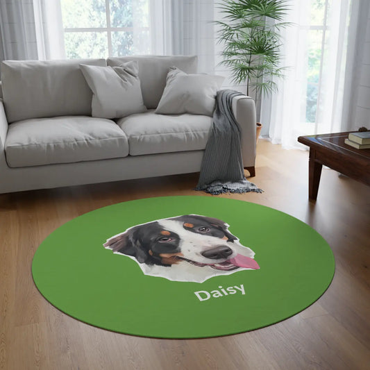 Custom Unique Pet Art Round Rug