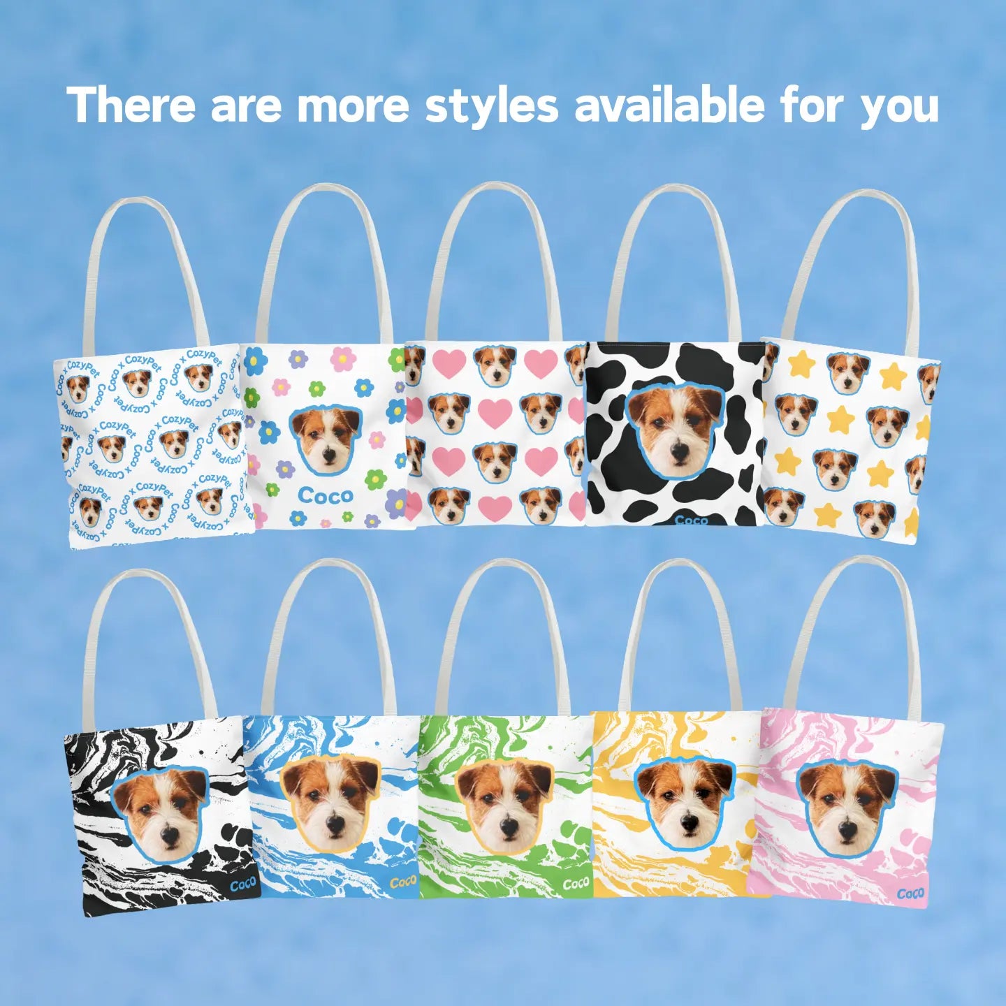 Custom Pet Face Tote Bag